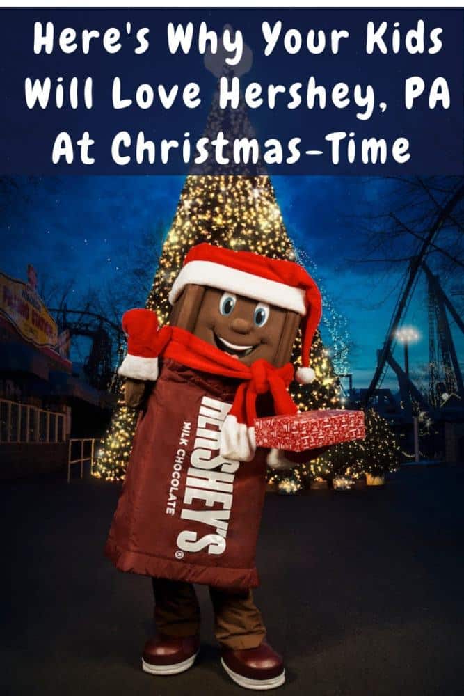 Christmas is an extra fun time of year to visit hershey pa. There are lights, seasonal park activities, special trolley rides and lots of chocolate. #hershey #pennsylvania #hersheypark #hersheylodge #christmas #weekend #getaway #kids