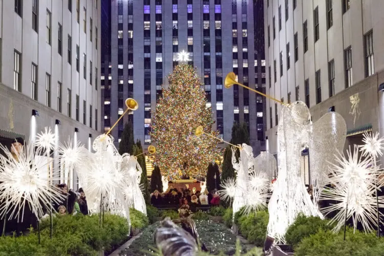 the best view of nyc's famous rockeller center christmas tree