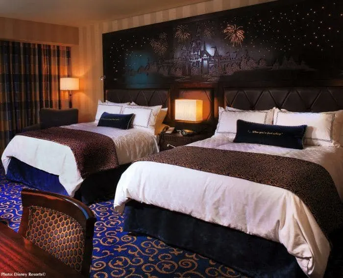 the rooms at disneyland hotel celebrate the theme park