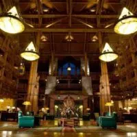 The Lobby of the Wilderness Lodge at Disney World was inspired by the Pacific North West