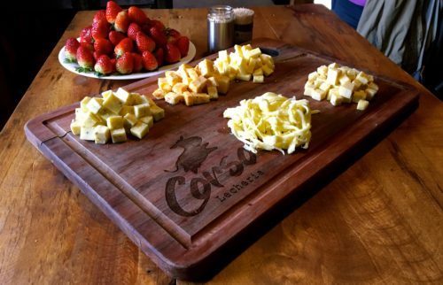 Cheese and strawberries (queso y fresas) produced at corso daily farm (lecheria) in costa rica