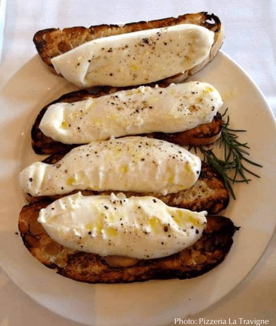 Fresh mozzarella at la travigne in sonoma