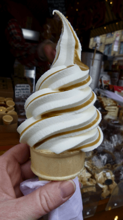 Ice cream with a maple swirl in montreal
