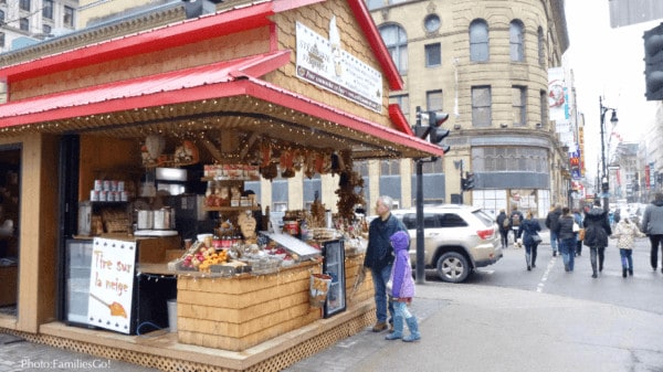 An urban maple cabin selling sweets in montreal