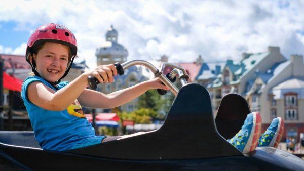 Summer luge is an easy family activity in mont tremblant, quebec