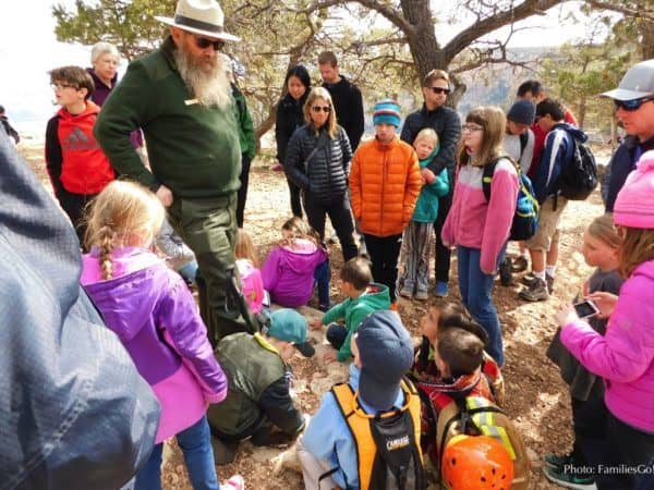 Kids love the park ranger walks at the grand canyon