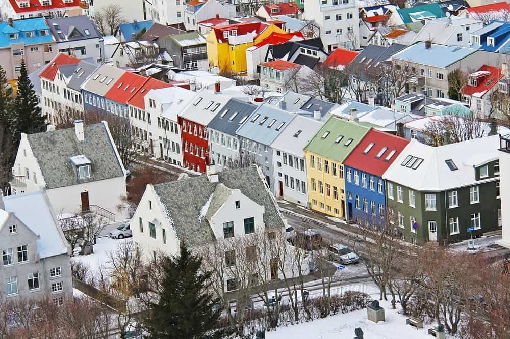 Reykjavic is a city of colorful low-rise buildings