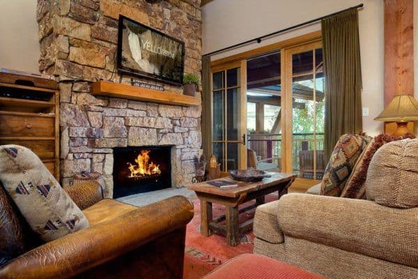 Private villas have fireplaces and great views in jackson hole wy