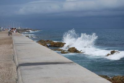 Most Of Havana'S Ocean-Front Is Walled Off, Like This. But There Are Beaches Just Outside Of Town.