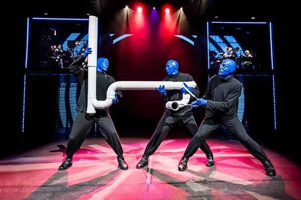 blue man group likes to tinker with pipes