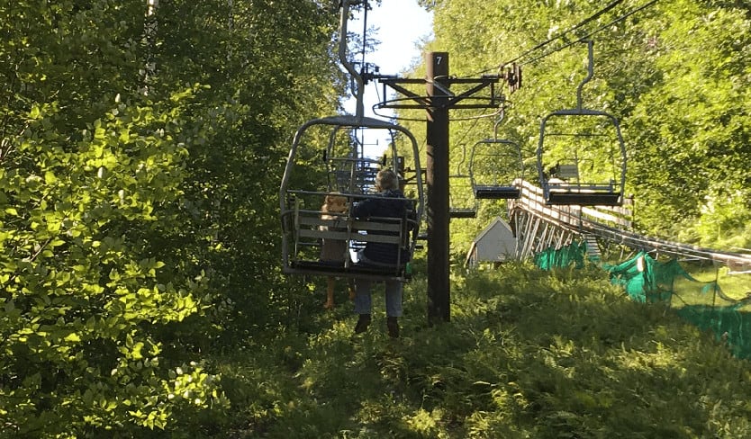 the ski lift to the alpine slide at jiminy peak