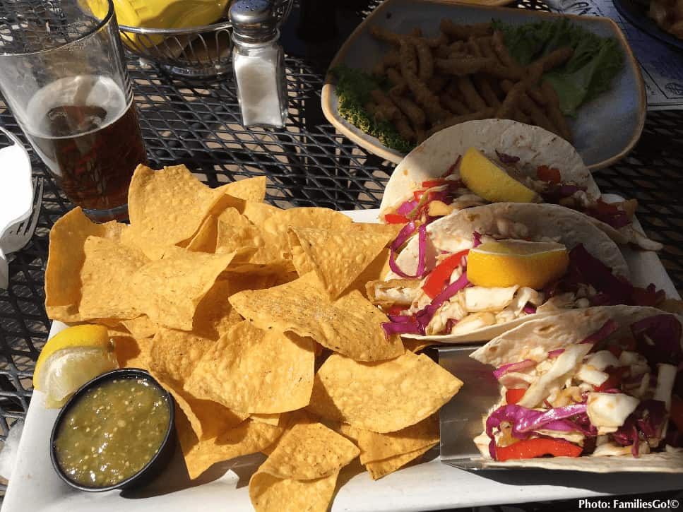 Tacos on the outdoor deck at jiminy