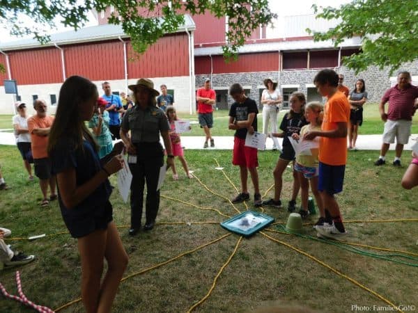 A ranger at gettysburg uses kids to plot troop movements