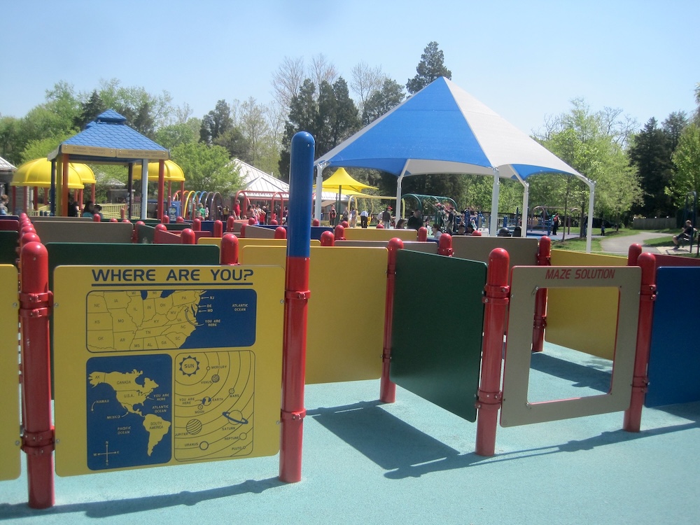 Clemyjontri is a large playground in fairfax, va with equipment for children with a range of abilities and special needs.