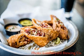 Irish egg rolls at lumberyard brewing