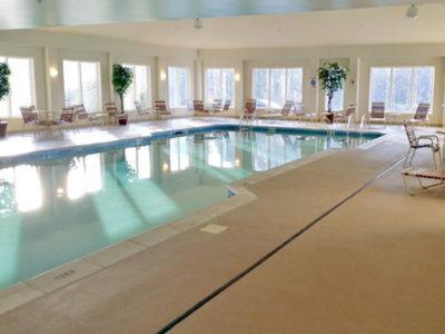 The indoor pool at the berskshire mountain lodge
