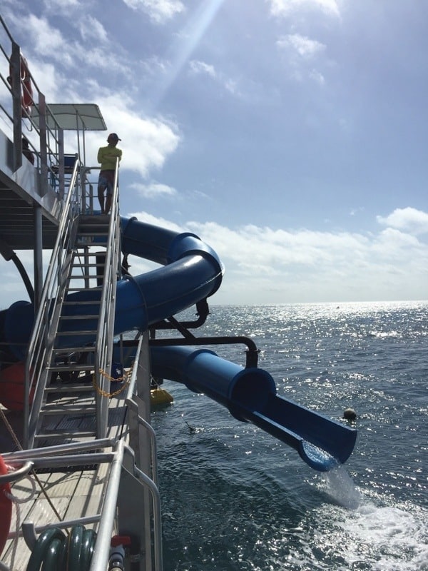 Family friend barrier reef tour boats have slides like this