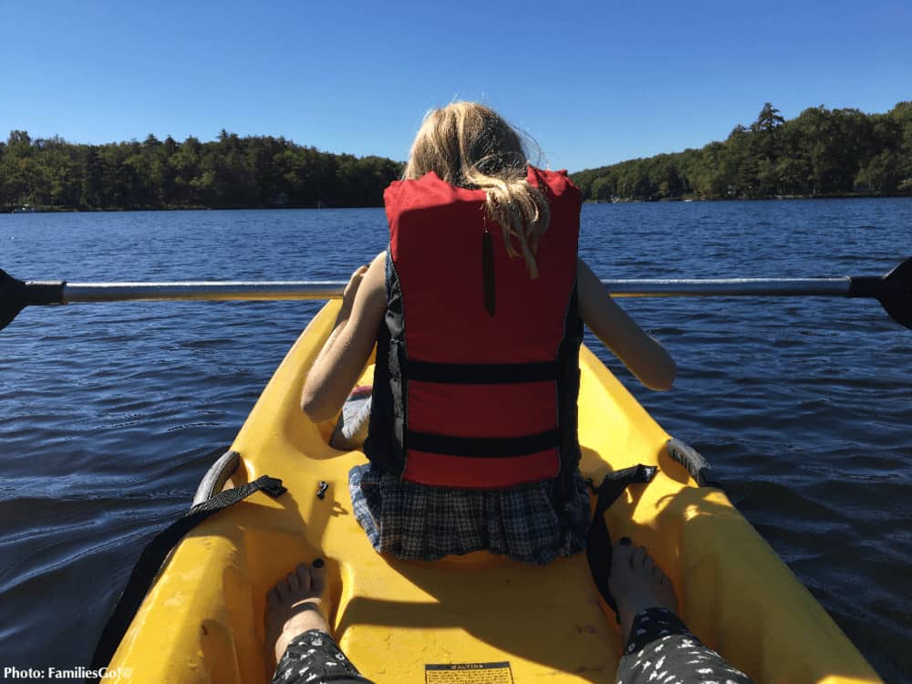 Kayaking on a poconos lake