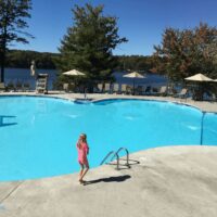 Woodloch Pines has a beautiful outdoor pool and lake