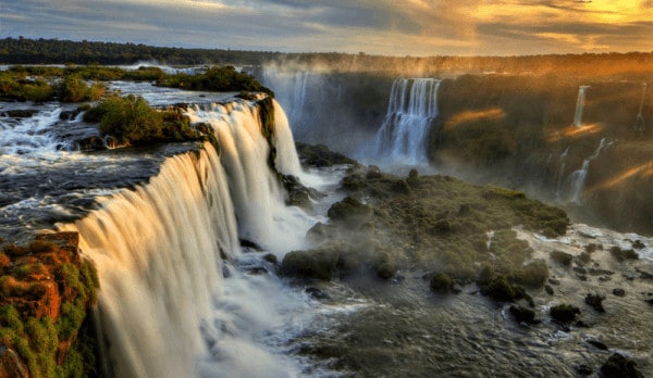 Iguazu falls is a natural wonder that spans two countries