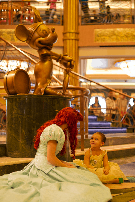 Meeting princesses is a highlight of a disney cruise.