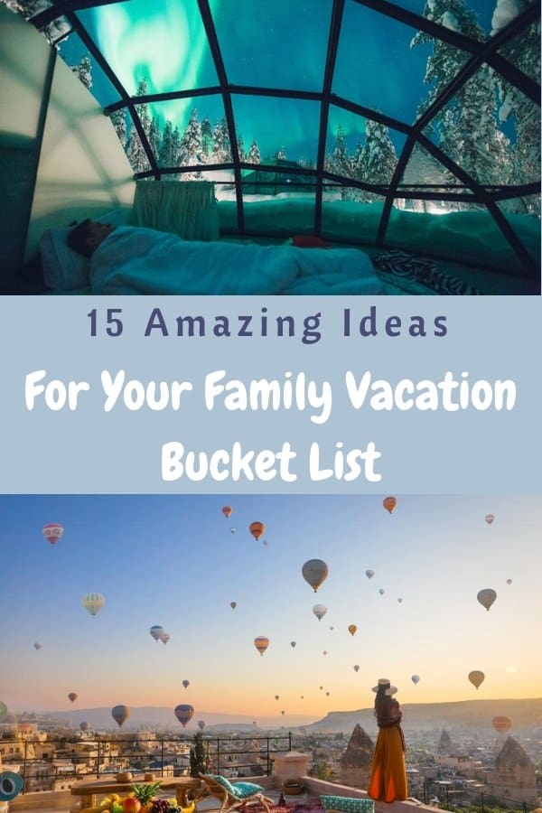 15 ideas for amazing international vacation destinations you really can visit with kids. Start planning and saving now to check one off your bucket list. #vacation #travel #ideas #inspiration #family #kids #bucketlist