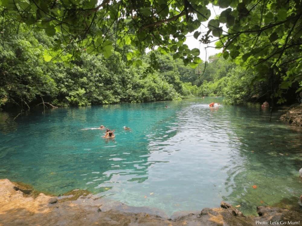 The blue lagoon fresh water pool on vanuatu