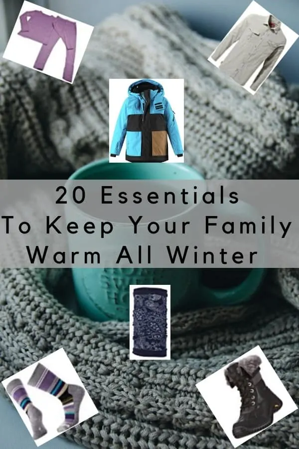 20 essential winter clothings items for your whole family. get outdoors, take a ski vacation and know that mom, dad and kids will all keep warm. #winer #vacation #gear #accessories, #kids #family