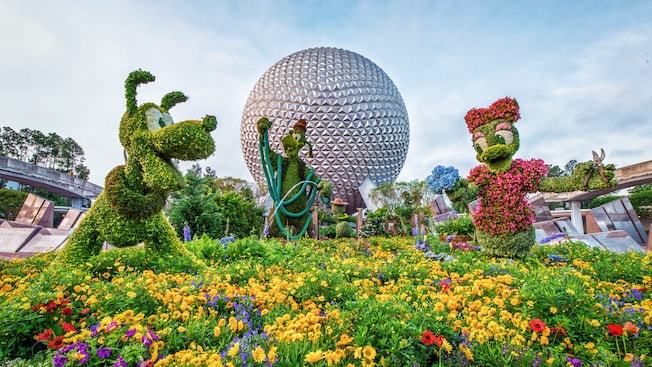 Epcot center goes green during its spring flower show