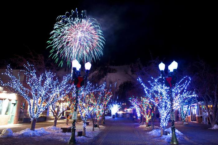Fireworks light up aspen during its winter festival