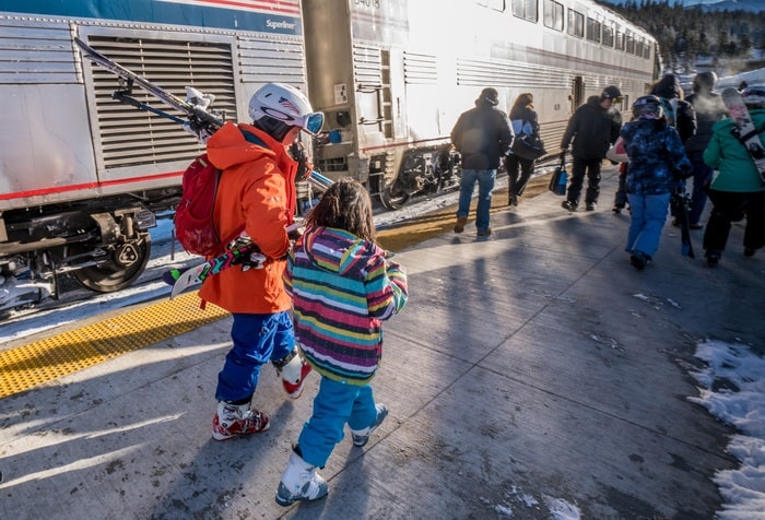 The ski trains takes you right to the base of winter park mountain