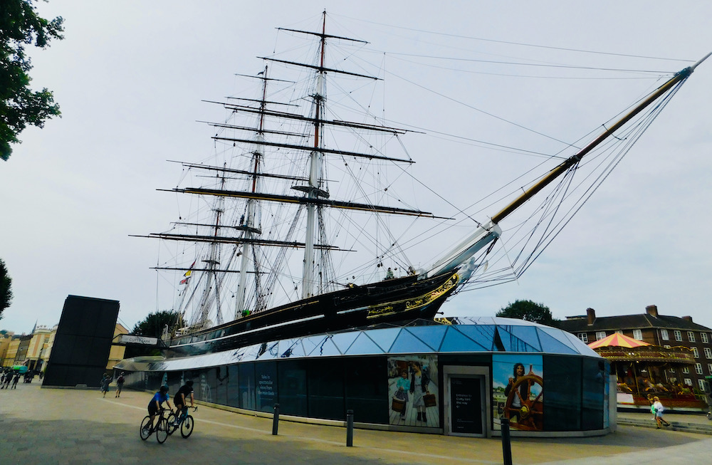 the cutty sark sits in dry dock but you can still come aboard to explore this historic tea clipper.