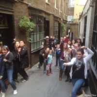 casting spells in Diagon Alley on the Muggles Tour of London