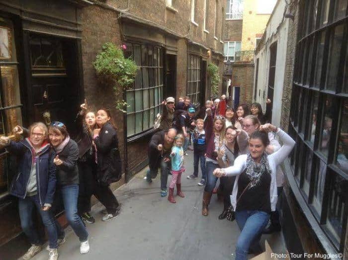 Casting spells in diagon alley on the muggles tour of london