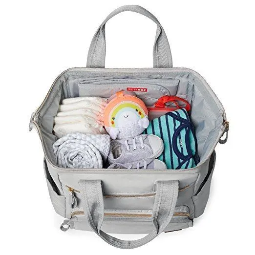 33 Items To Help You Take Your New Baby Everywhere this skiphop diaper bag backpack opens wide