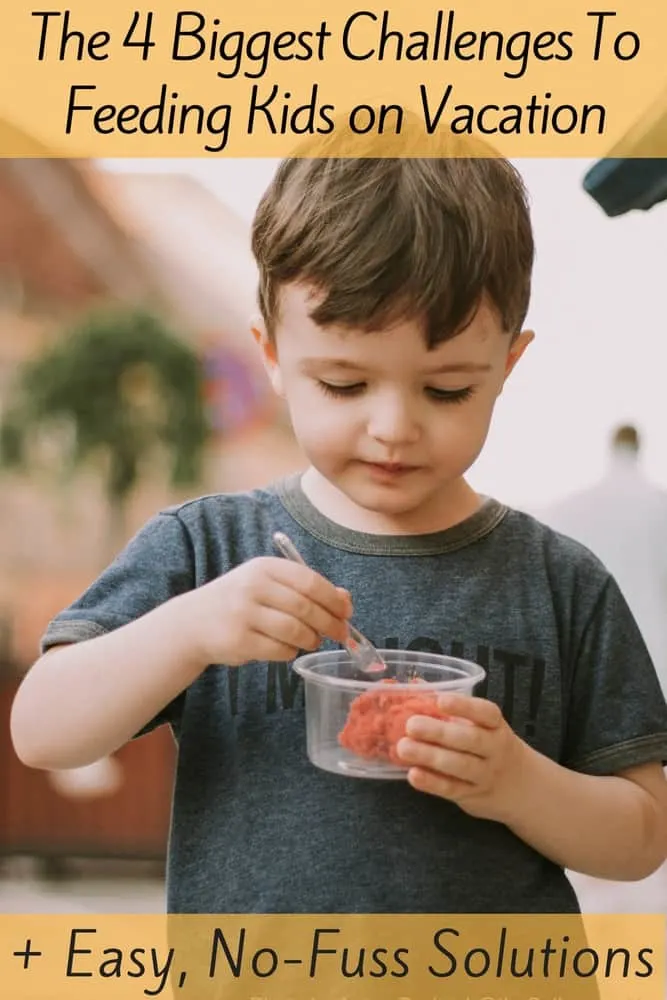 keeping kids well fed is part of keeping them healthy on vacation. here are tips for healthy snacks and making sure kids eat enough of the right foods to keep everyone happy and fit. 
