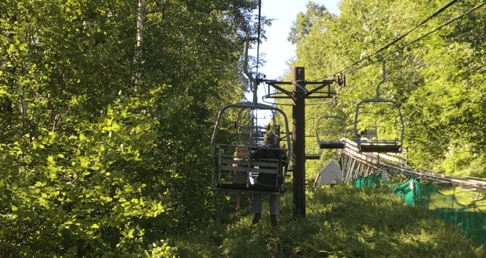 The summer ski lift at jiminy peak in the berkshires