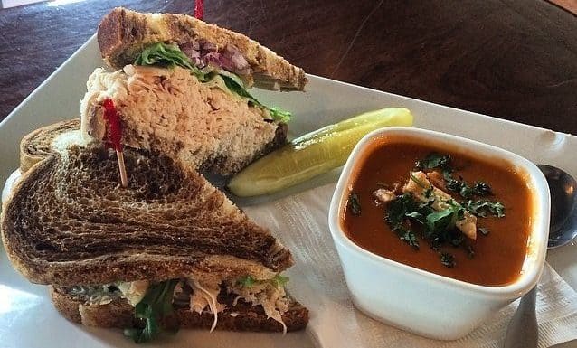 Soup and sandwich at public in north adams