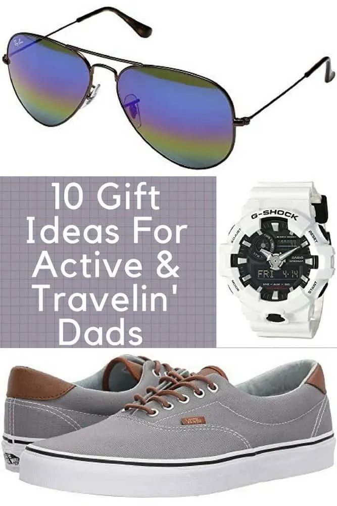 Gift Guide: 10 Essentials For Dads Who Loves To Travel 10 useful gift ideas for the dad or husband who likes to travel, and who wants to be able to go on a hike, to the pool or to lunch in pretty much the same gear. #dad #gift #ideas #travel #shoes #accessories