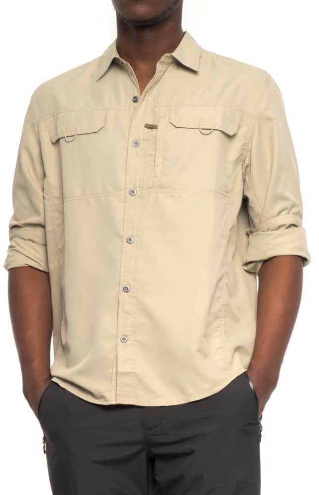 The perfect travel shirt has pockets, vents and sun protention
