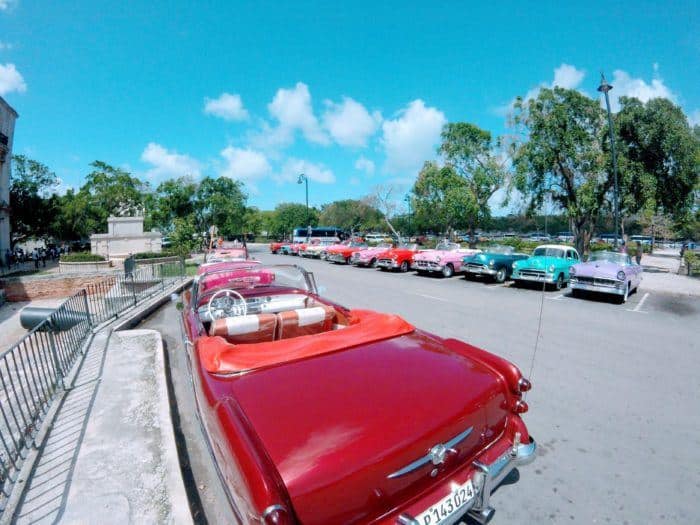 Classic american cars in havana