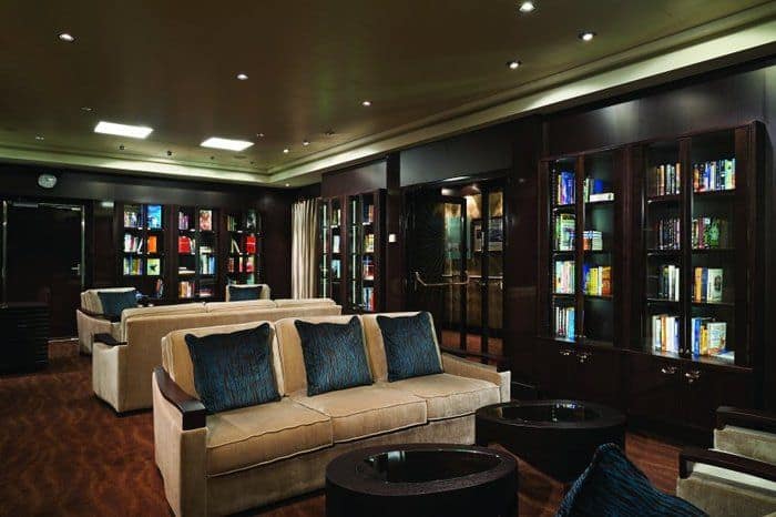 the cruise ship library, comfortable and quiet