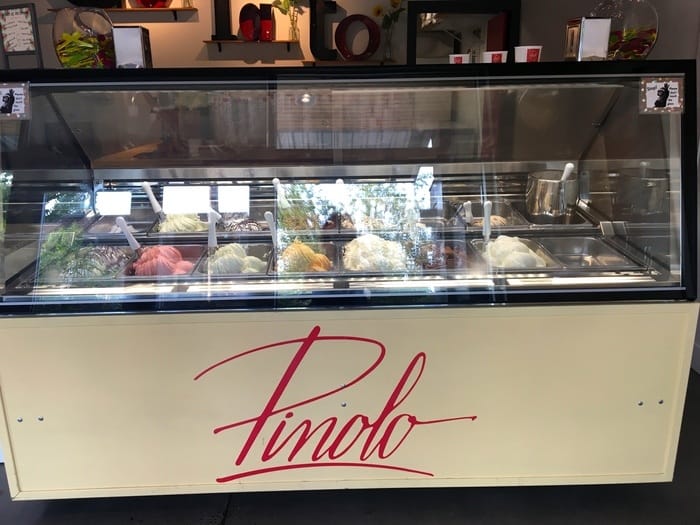 The colorful gelato and sorbetto at pinolo