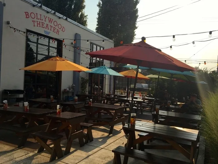 the outdoor patio at bollywood theater on division street. 