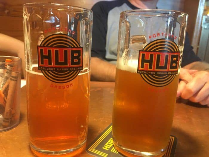 The beer at hub urban brewpiub