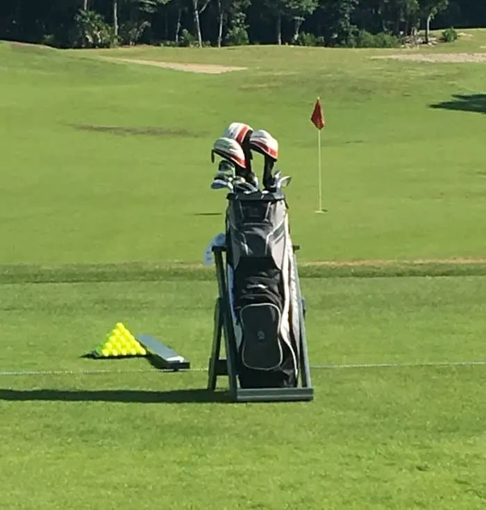 the driving range at bahia principe on riviera maya