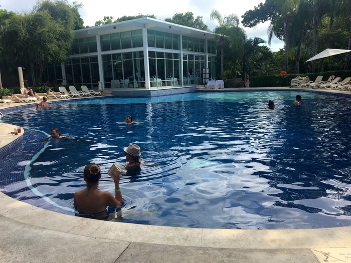 The adults-only pool and alux restaurant at bahia principe