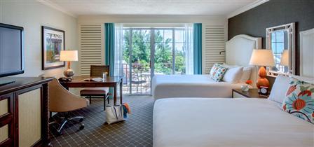 A restyled room at the fairmont southampton with its floral beach vibe.