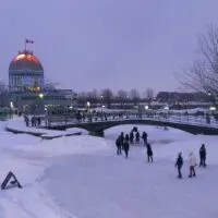 ice skating in Montreal; a winter vacation that is offbeat, clever and likely to be a good deal.
