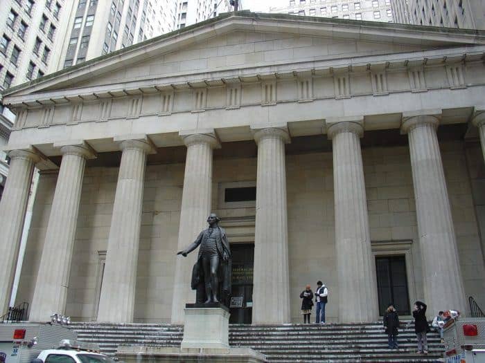 Federal hall from broad street